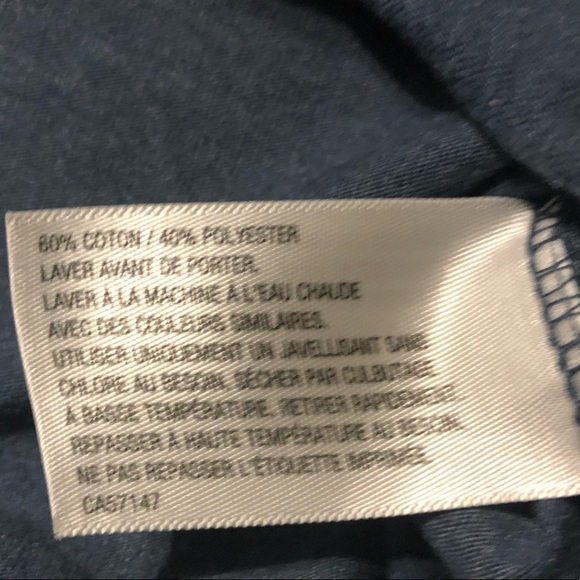 Cherokee • Navy Blue | Gray Collard Button Up Short Sleeve - Picture 5 of 6